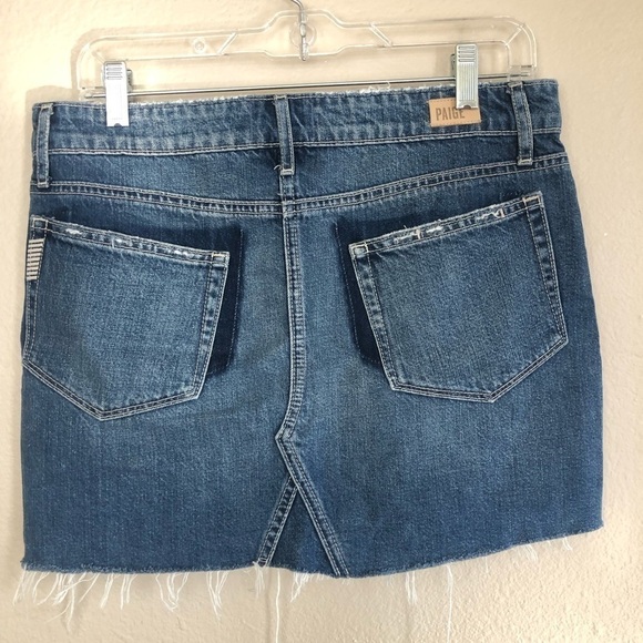 PAIGE  Distressed Frayed Hem Mini Skirt Size 28/6 - Picture 2 of 11
